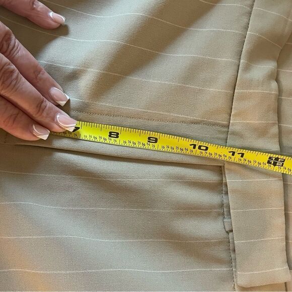 Jones New York Signature Tan and White Pinstripe Wool Pants, Size 8 - Picture 7 of 11